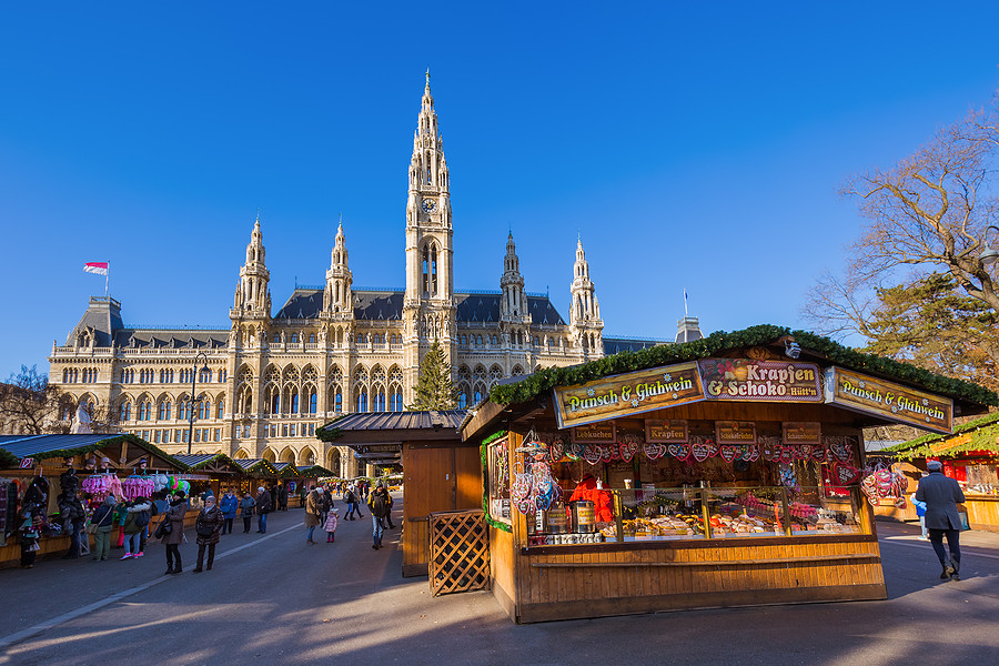 Weihnachtsmarkt am Rathausplatz in Wien