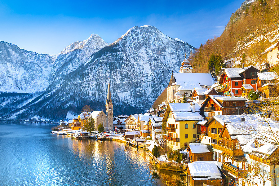 Hallstatt in winter, Austria